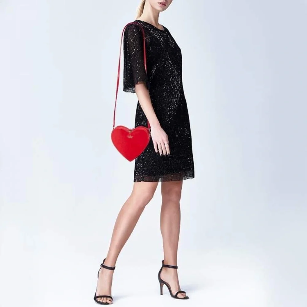 Kate Spade Love Shack Heart Leather Bag Purse Candied Cherry Red Saffiano NEW